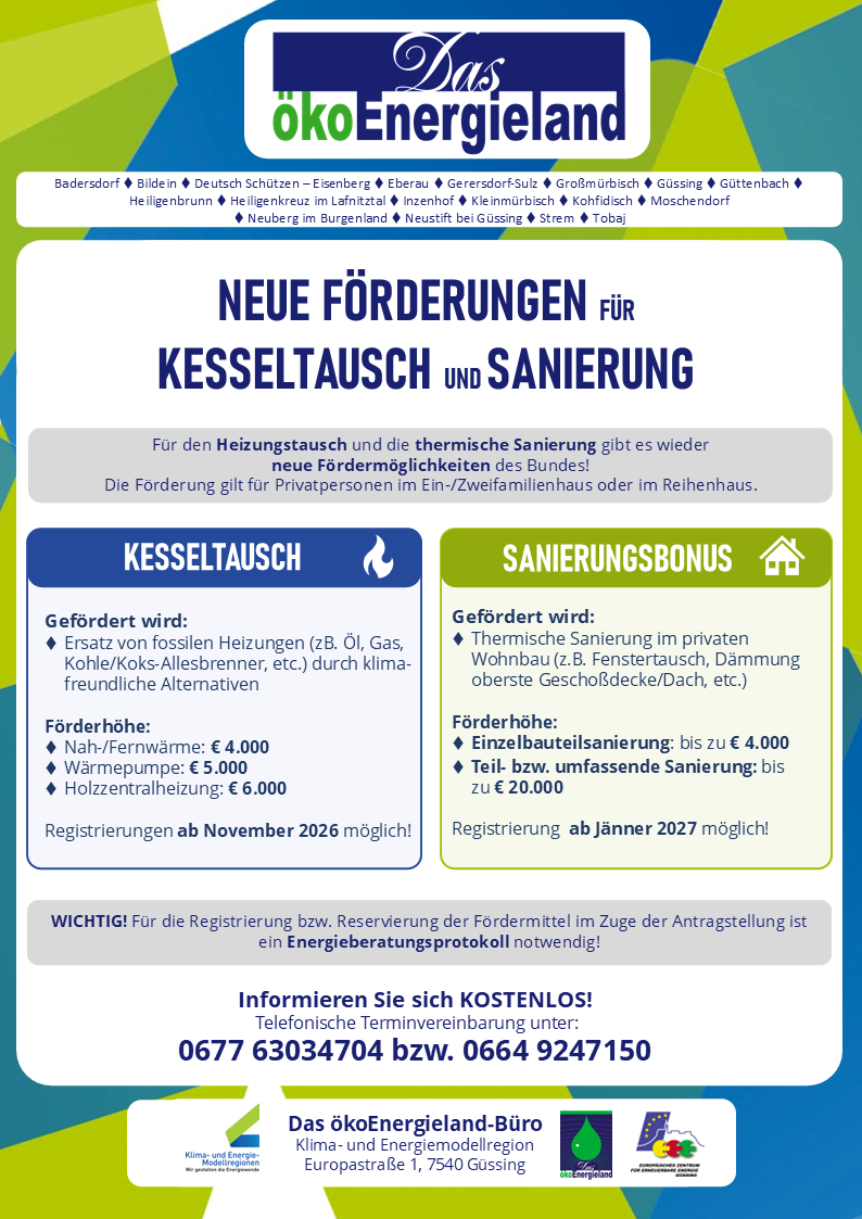ökoEnergieland Infoblatt Förderungen 2027